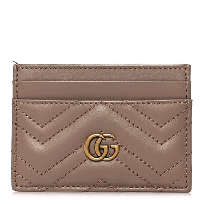 Gucci Calfskin Matelasse GG Marmont Card Holder Porcelain Rose 1 of 7