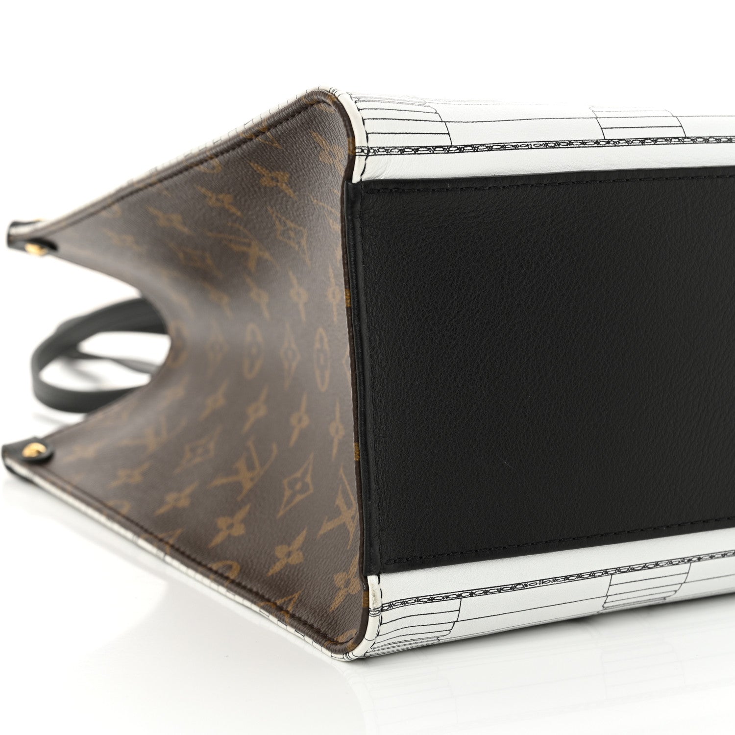 Louis Vuitton X FORNASETTI Calfskin Architettura Onthego MM Black White 8 of 9