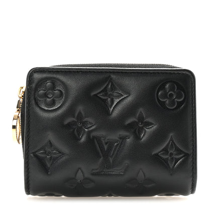 Louis Vuitton Lambskin Embossed Monogram Lou Coussin Wallet Black 1 of 6