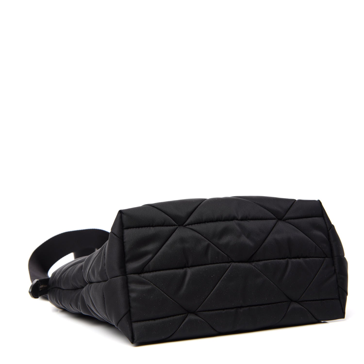 Prada Re-Nylon Nappa Triangle Quilted Padded Double Handled Zip Pocket Tote Black 4 of 11