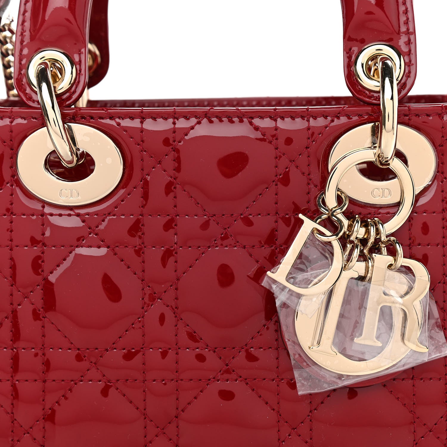 Christian Dior Patent Cannage Mini Lady Dior Red 7 of 11