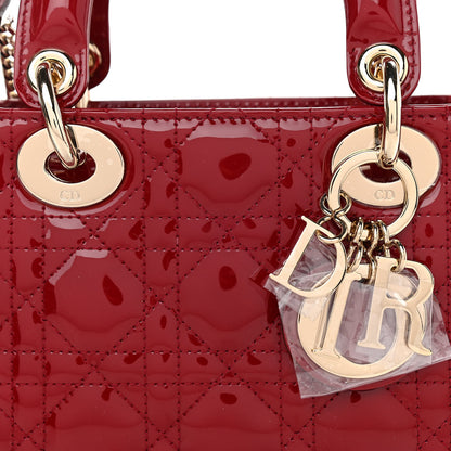 Christian Dior Patent Cannage Mini Lady Dior Red 7 of 11