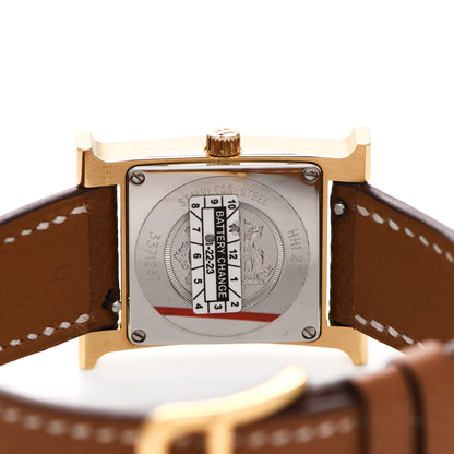 Hermes Stainless Steel Epsom 21mm Heure H Hour Quartz Watch Gold 4 of 6