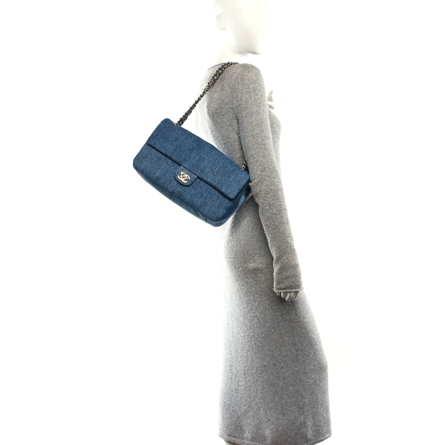 Chanel Denim Small Souplissimo Maxi Flap Blue 2 of 11