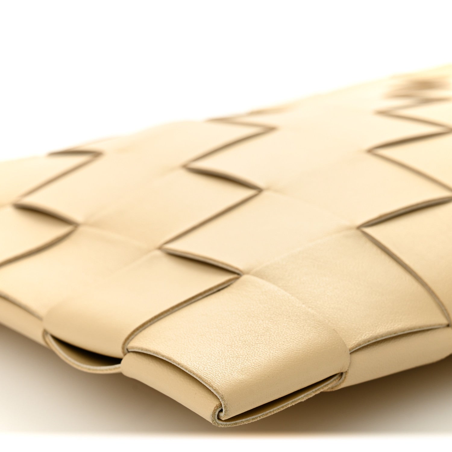 Bottega Veneta Nappa Maxi Intrecciato Large Cassette Flat Zip Pouch Porridge 8 of 11