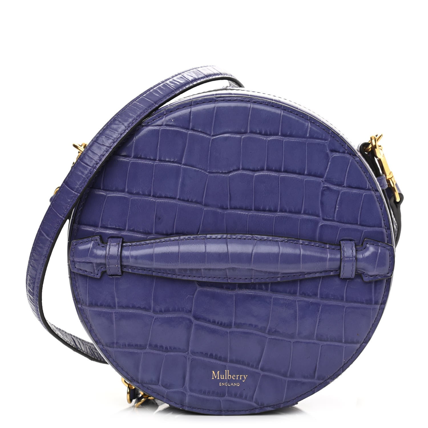 Mulberry Shiny Croc Calfskin Embossed Trunk Bag Dark Amethyst 1 of 12