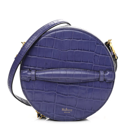 Mulberry Shiny Croc Calfskin Embossed Trunk Bag Dark Amethyst 1 of 12