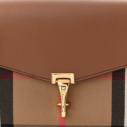 Burberry Derby Calfskin House Check Small Macken Crossbody Bag Tan 9 of 11