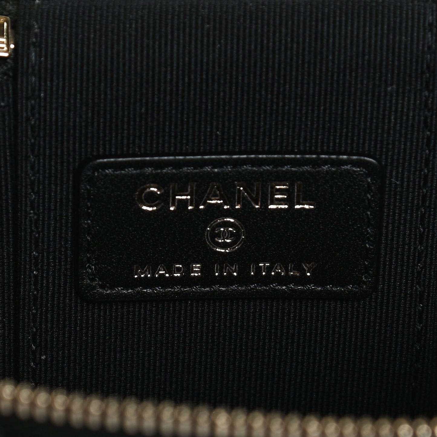 Lambskin Quilted Top Handle Mini Vanity Case With Chain Black