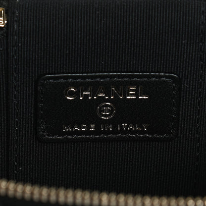 Chanel Lambskin Quilted Top Handle Mini Vanity Case With Chain Black 6 of 12