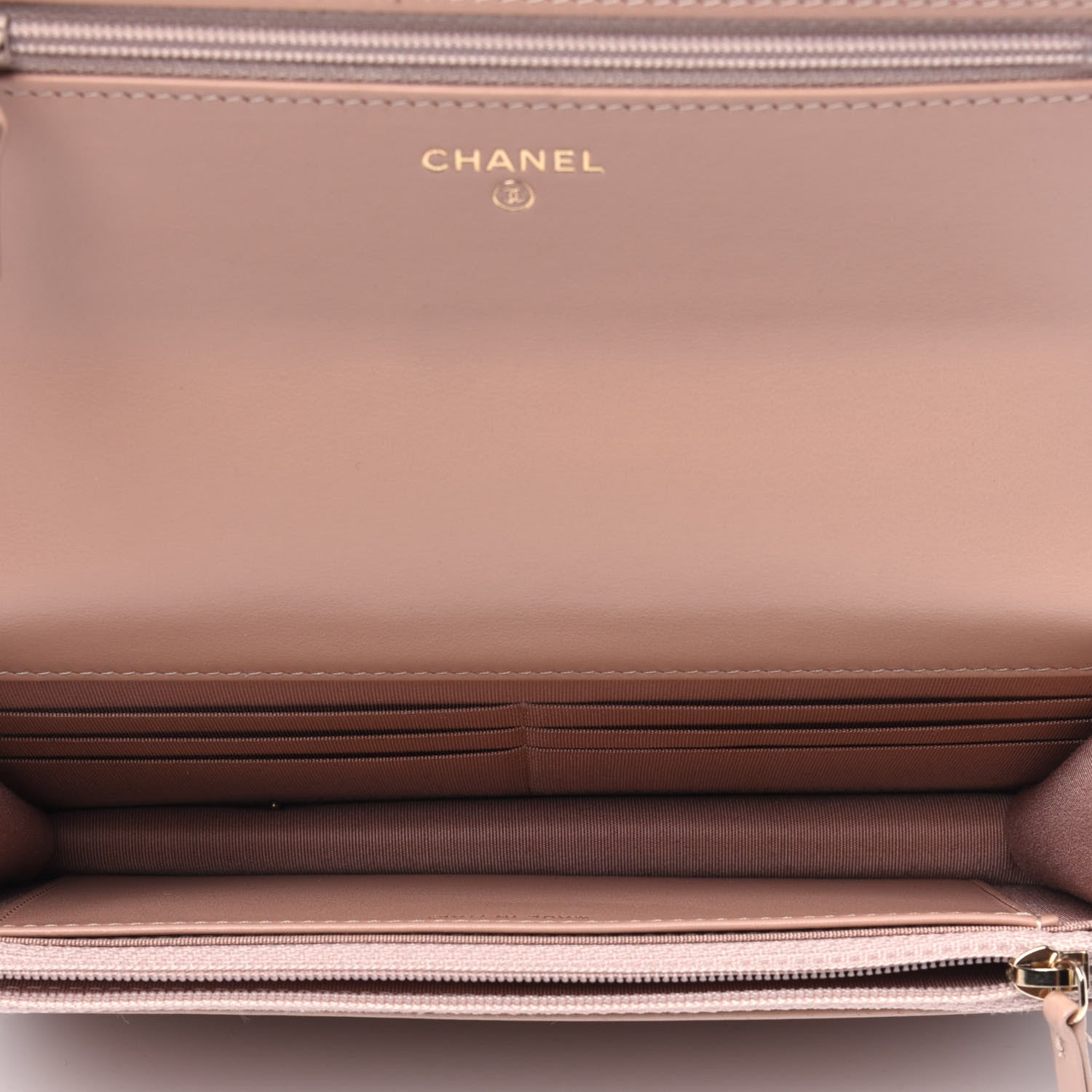 Chanel Calfskin Quilted Perfect Fit Wallet On Chain WOC Beige 4 of 5