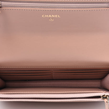Chanel Calfskin Quilted Perfect Fit Wallet On Chain WOC Beige 4 of 5