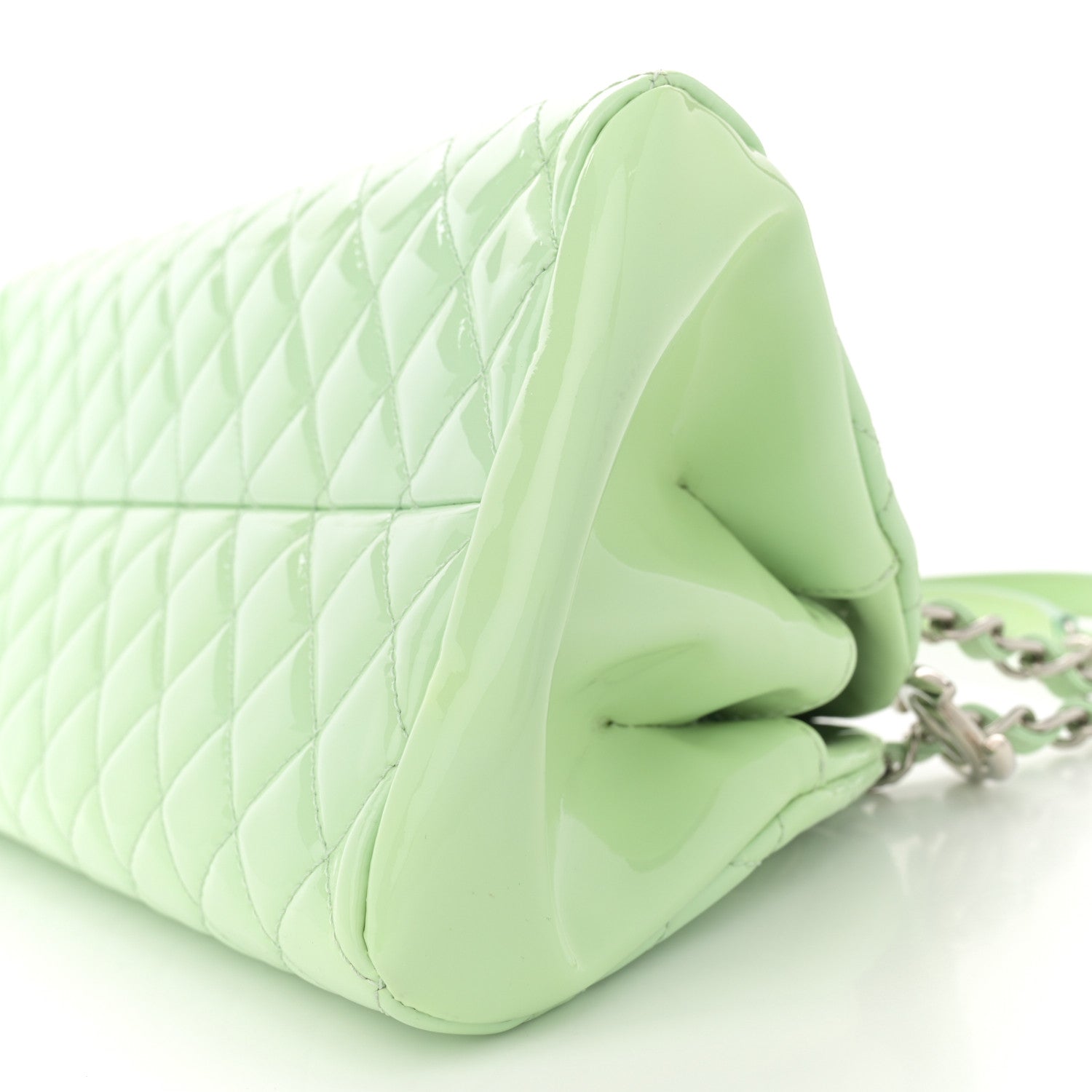 Chanel Patent Quilted Medium Just Mademoiselle Light Green 11 of 13