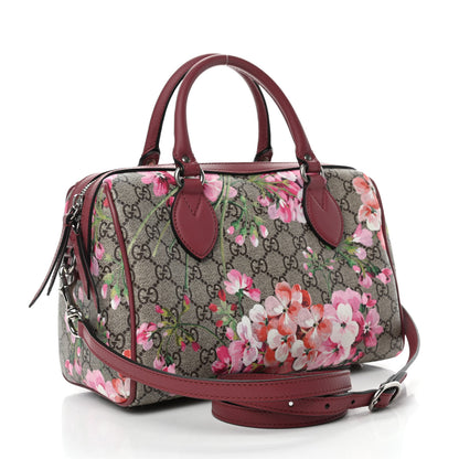Gucci GG Supreme Monogram Blooms Small Boston Beige Multicolor Dry Rose 3 of 10