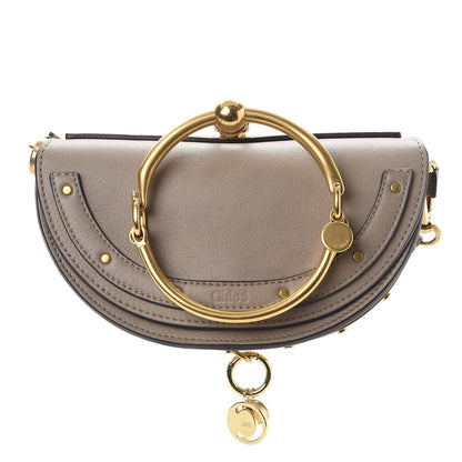 Chloe Calfskin Small Nile Bracelet Minaudiere Bag Motty Grey 1 of 9