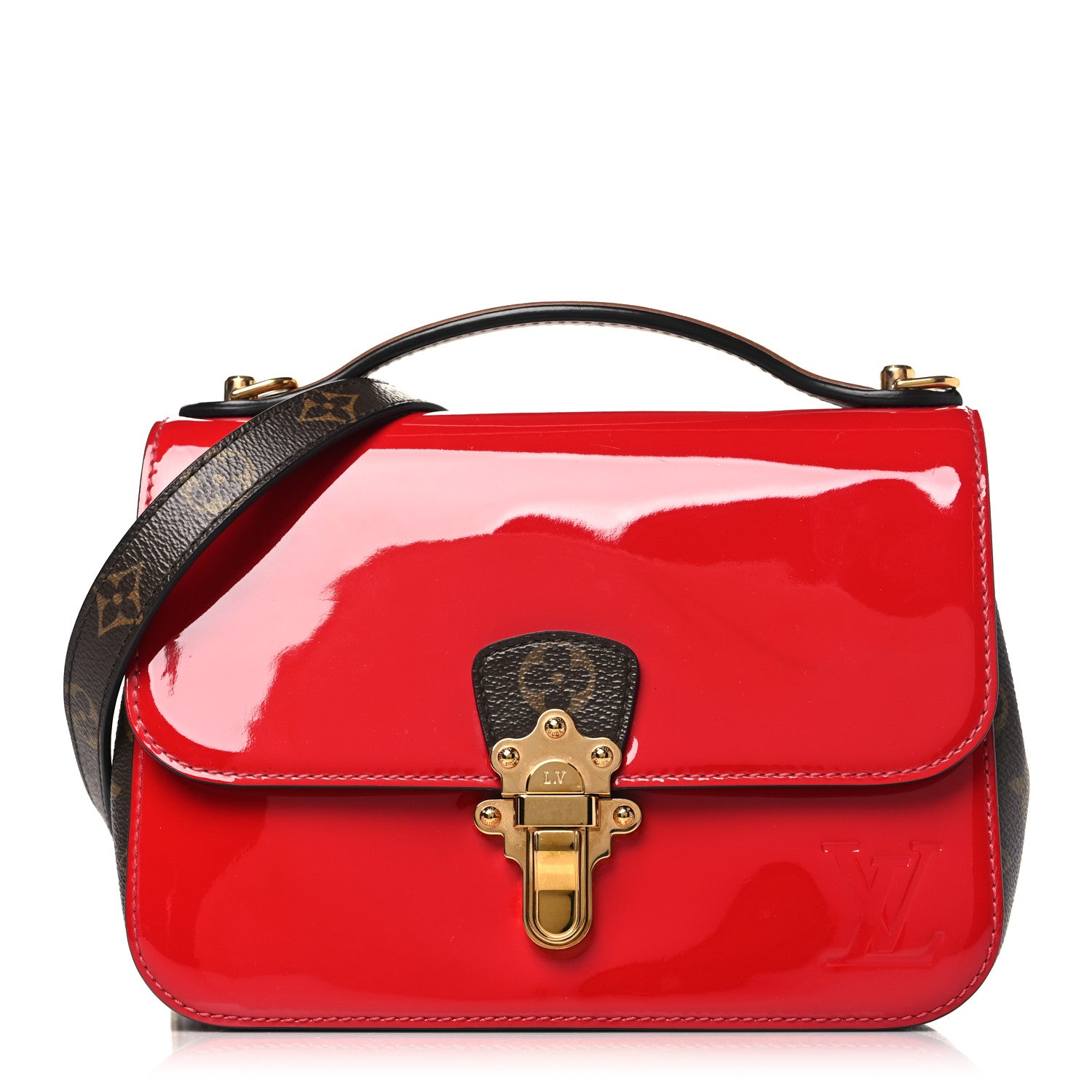 Louis Vuitton Patent Calfskin Monogram Cherrywood BB Scarlet 1 of 9