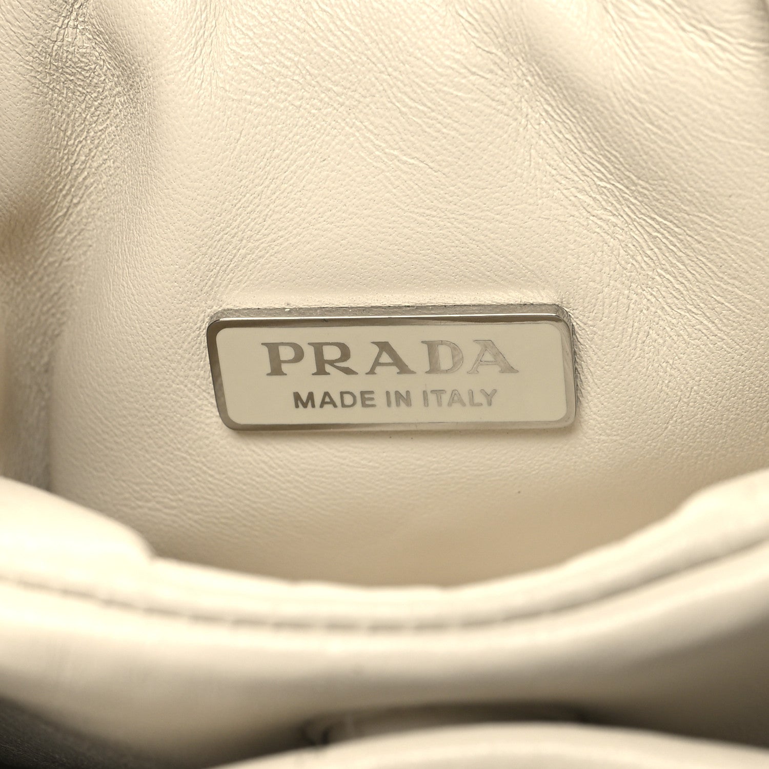 Prada Nappa Soft Padded Small Double Handled Shoulder Bag White 6 of 11