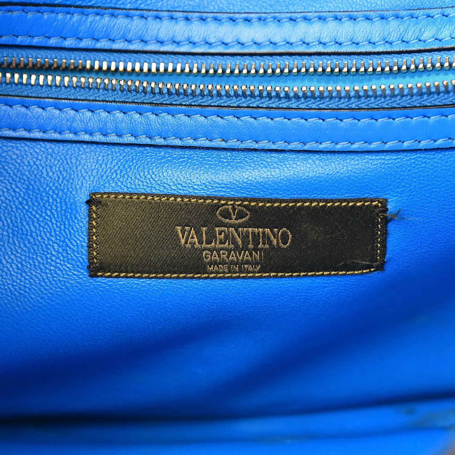 Valentino Garavani Nappa Canvas Camouflage Medium Glam Lock Rockstud Flap Blue Fluo 6 of 18