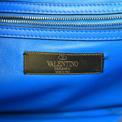 Valentino Garavani Nappa Canvas Camouflage Medium Glam Lock Rockstud Flap Blue Fluo 6 of 18