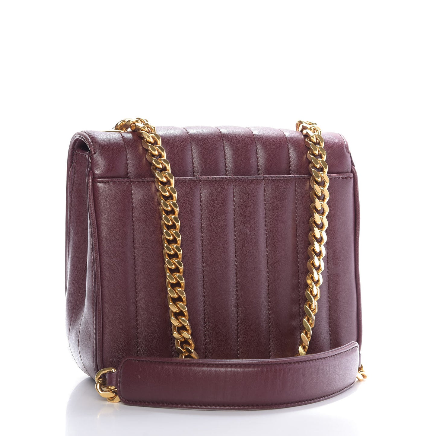 Lambskin Matelasse Monogram Medium Vicky Chain Bag Dark Legion Red