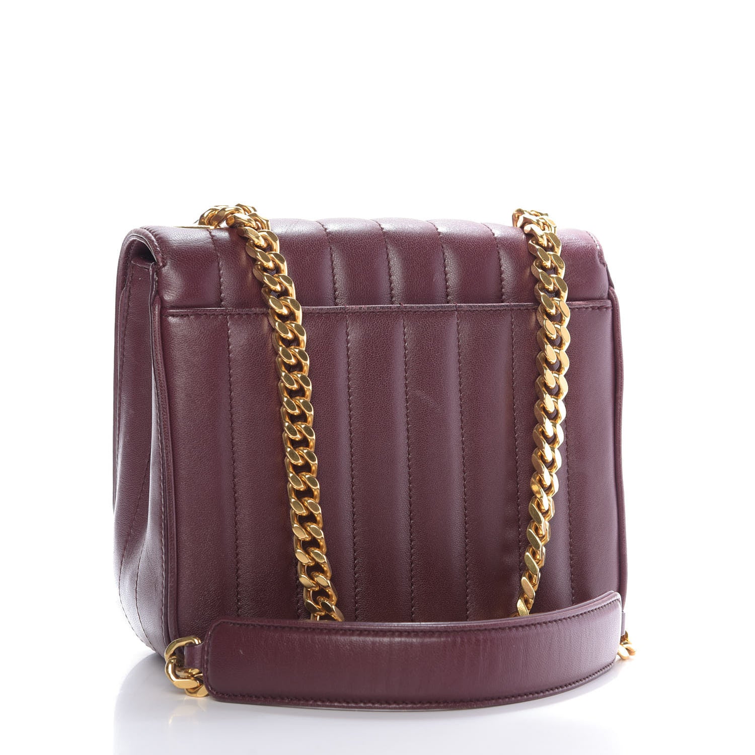 Saint Laurent Lambskin Matelasse Monogram Medium Vicky Chain Bag Dark Legion Red 3 of 11