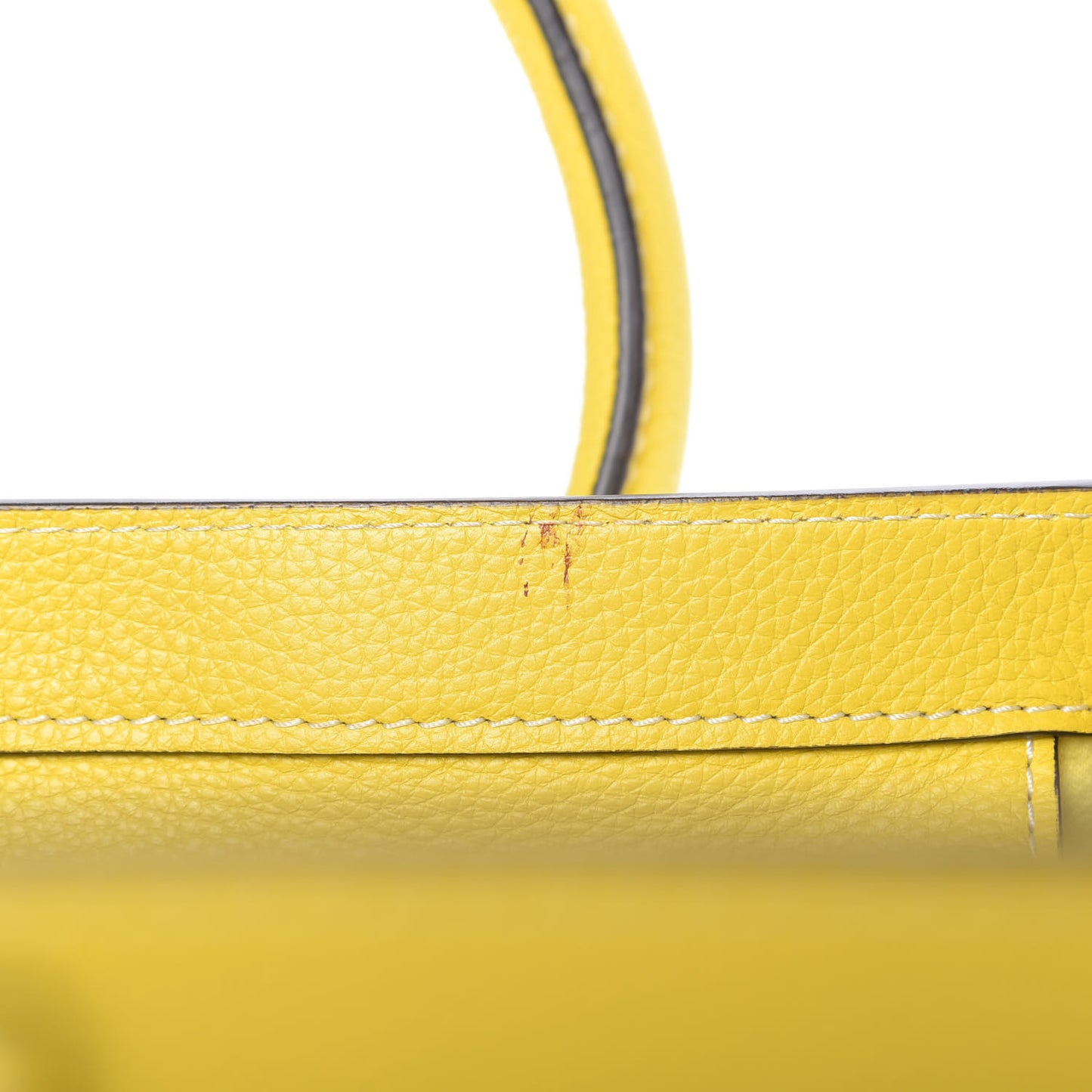 Drummed Calfskin Mini Luggage Citron