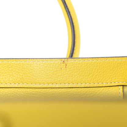 Celine Drummed Calfskin Mini Luggage Citron 9 of 9