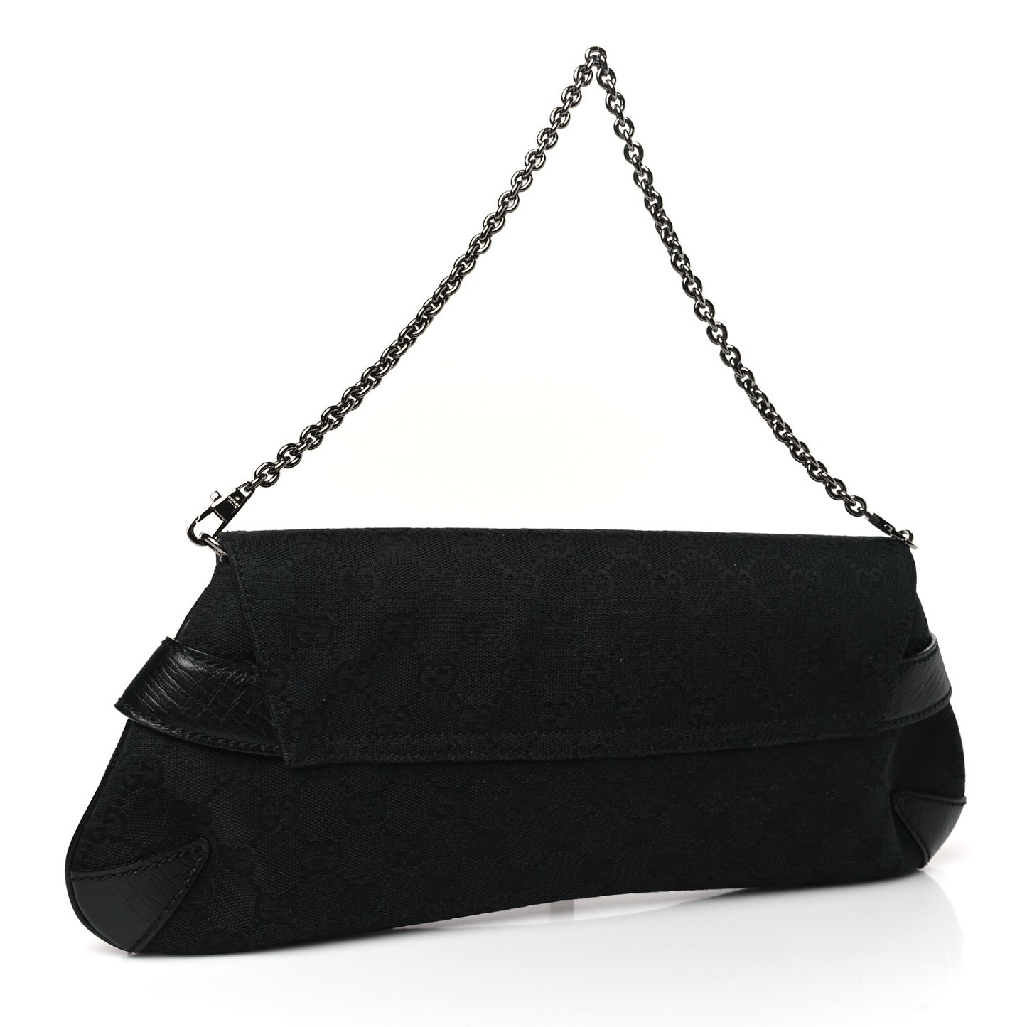 Monogram Horsebit Chain Clutch Black