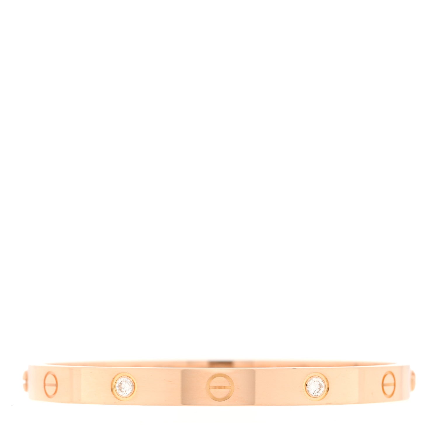 Cartier 18K Pink Gold 4 Diamond LOVE Bracelet 18 1 of 5