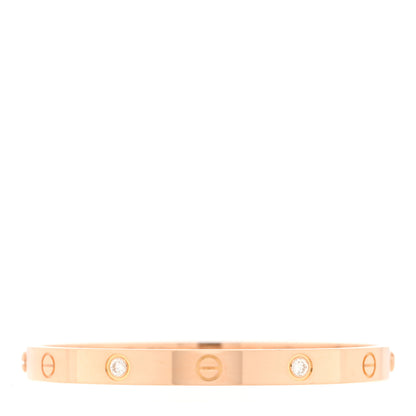 Cartier 18K Pink Gold 4 Diamond LOVE Bracelet 18 1 of 5