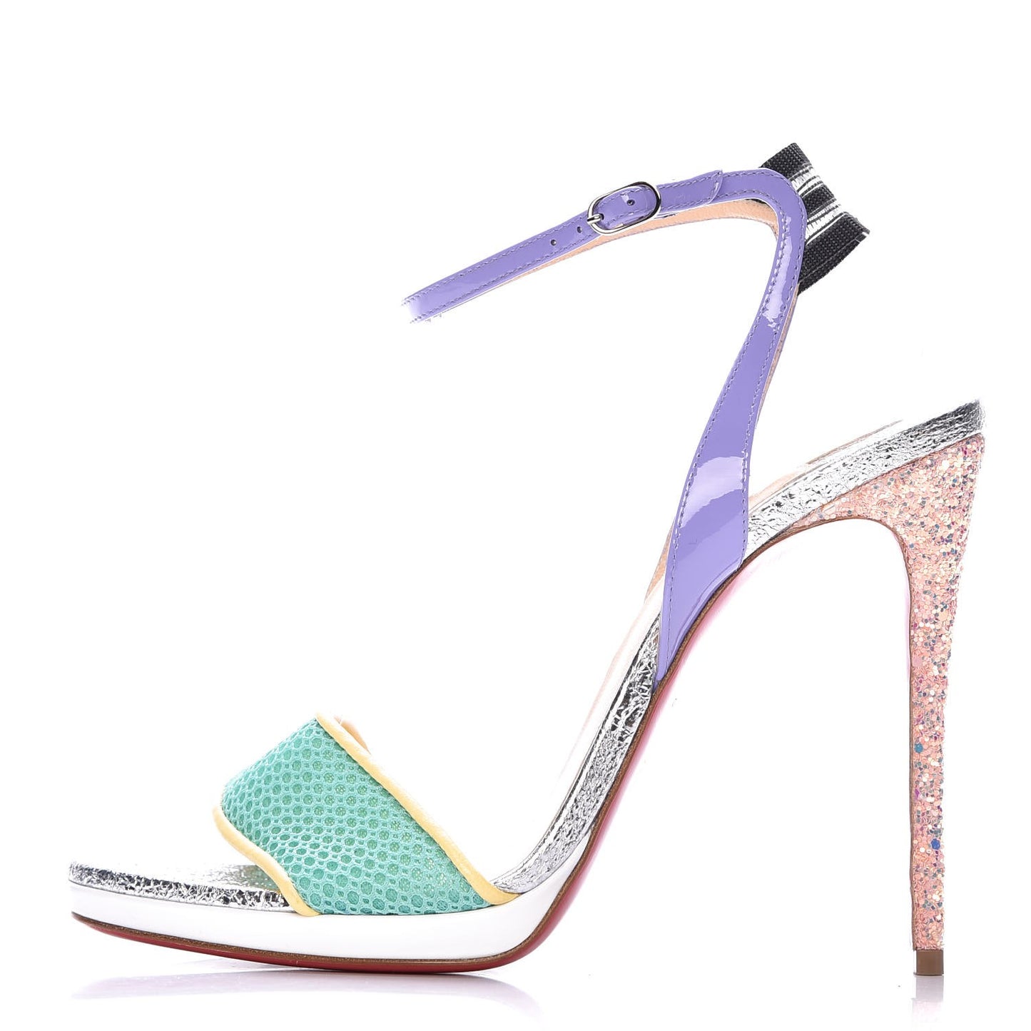 Patent Rete Glitter Discoport 120 Sandals 37 Opal
