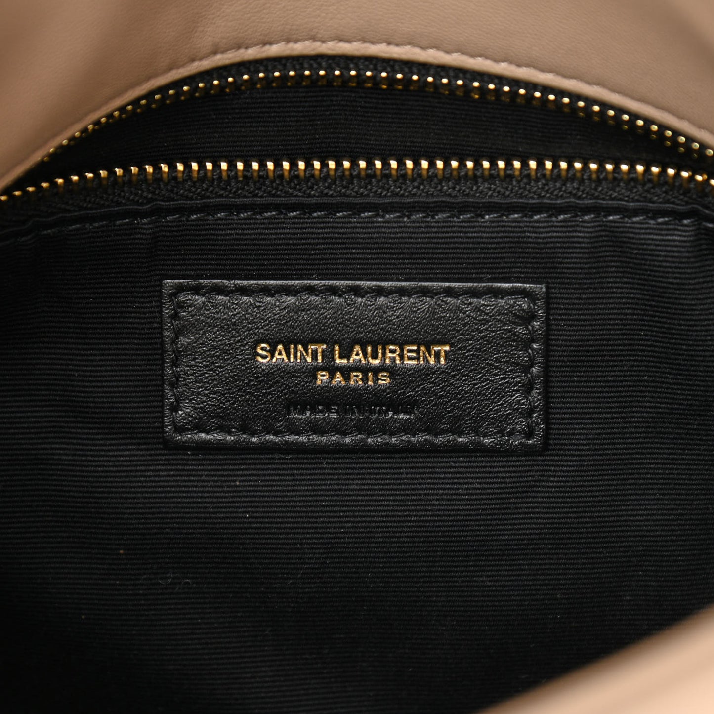Lambskin Quilted Small Loulou Puffer Monogram Chain Satchel Dark Beige