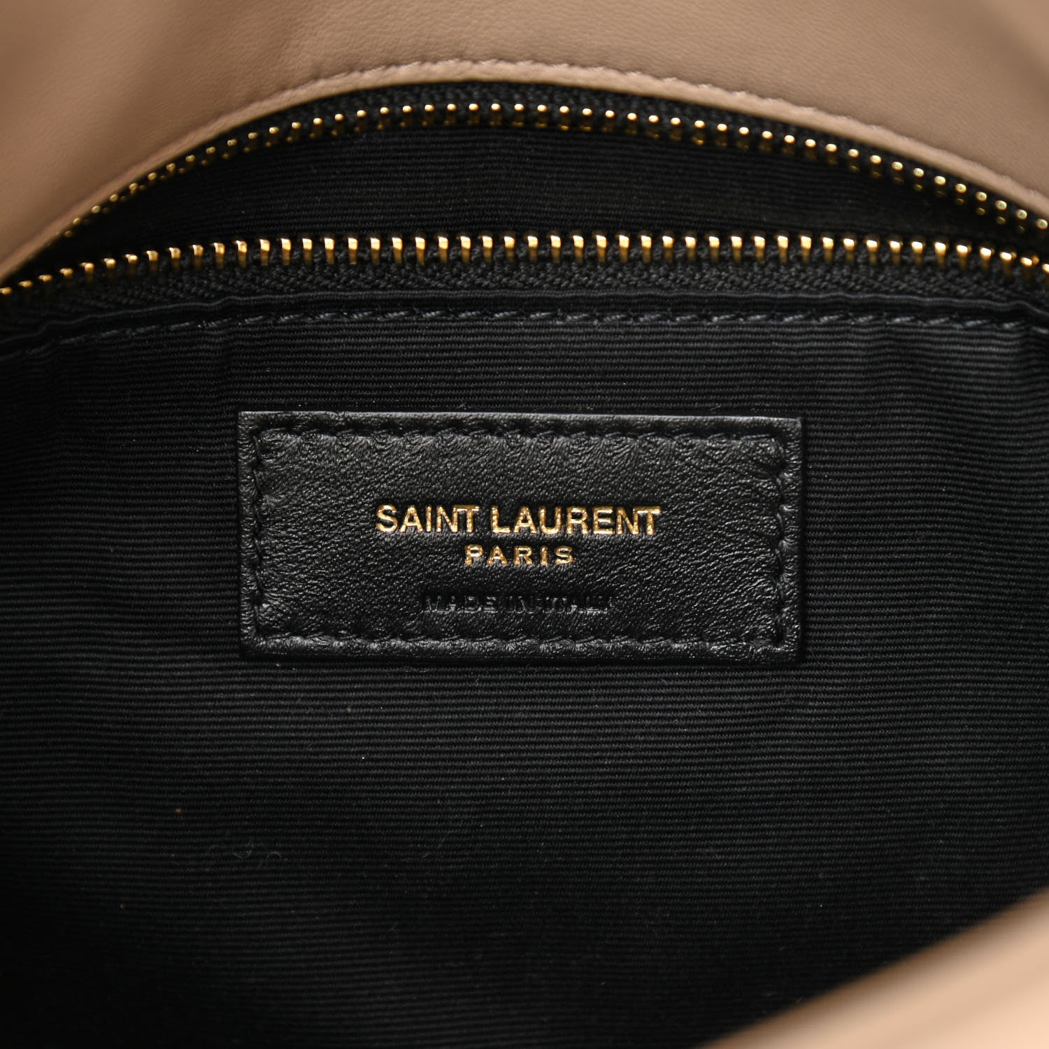 Saint Laurent Lambskin Quilted Small Loulou Puffer Monogram Chain Satchel Dark Beige 7 of 11