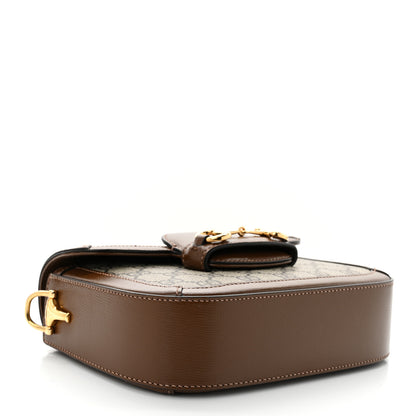 Gucci GG Supreme Monogram Web Mini Horsebit 1955 Shoulder Bag Beige Brown Sugar 4 of 10