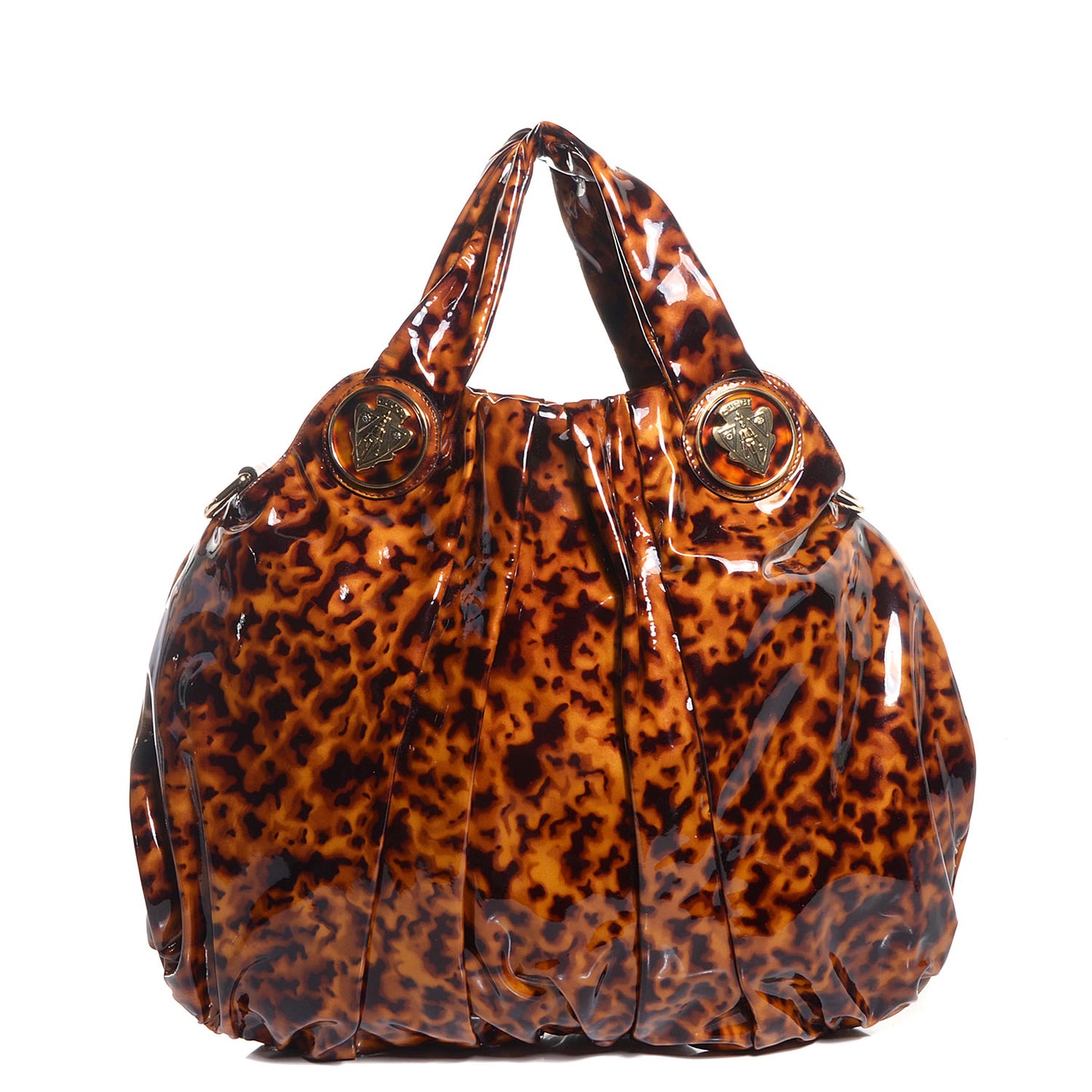 Patent Tortoise Shell Medium Hysteria Top Handle Bag