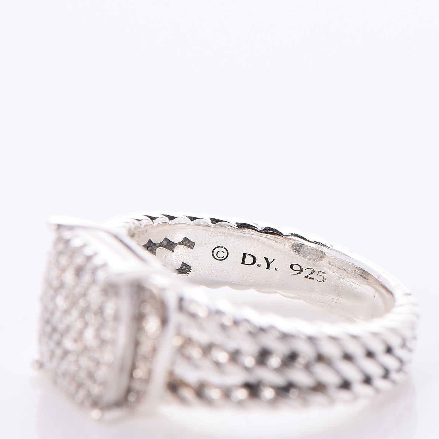 Sterling Silver Diamond 10mm Petite Wheaton Ring 49 5