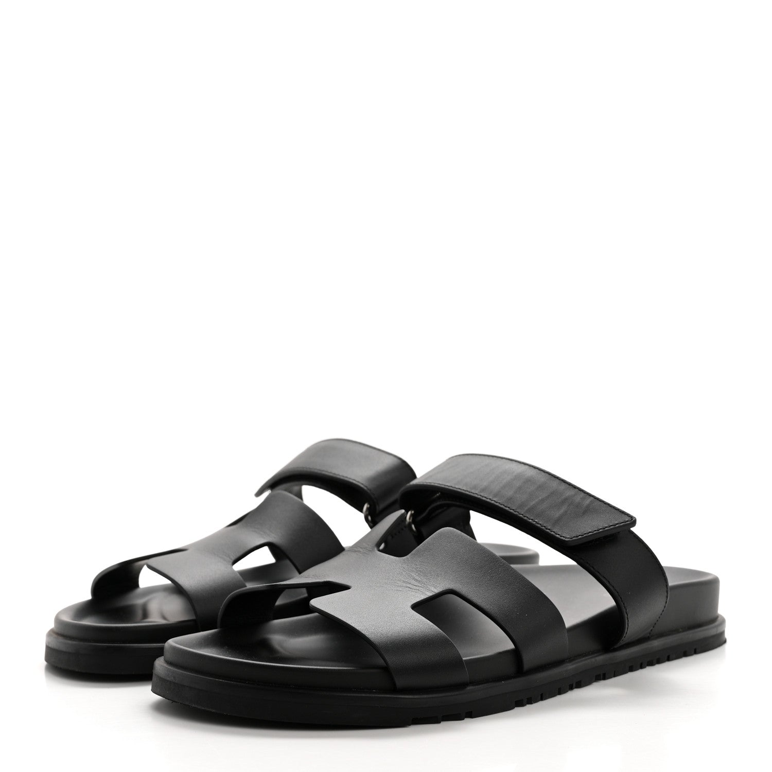 Hermes Calfskin Womens Chypre Sandals 41 Black 3 of 10
