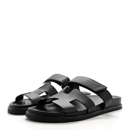 Hermes Calfskin Womens Chypre Sandals 41 Black 3 of 10