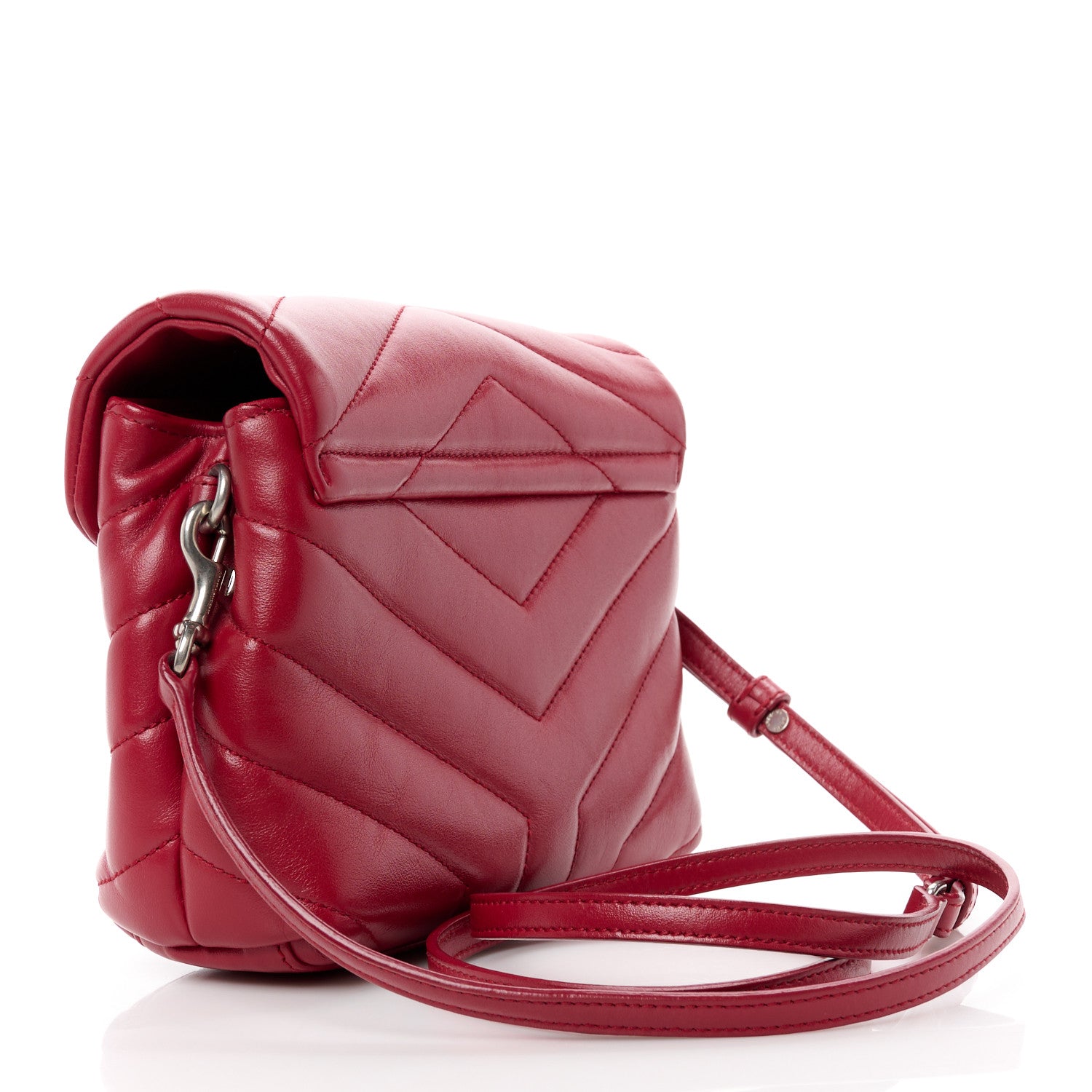 Saint Laurent Calfskin Y Quilted Monogram Toy Loulou Monogram Crossbody Bag New Lipstick 3 of 12