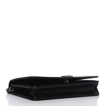 Chanel Caviar Quilted Boy Wallet On Chain WOC Black 3 of 4