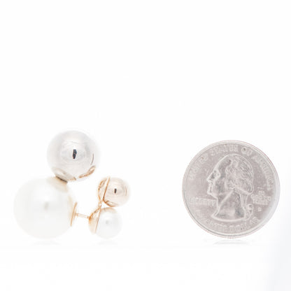 Christian Dior Pearl Mise En Dior Tri Double Tribal Earrings 2 of 5