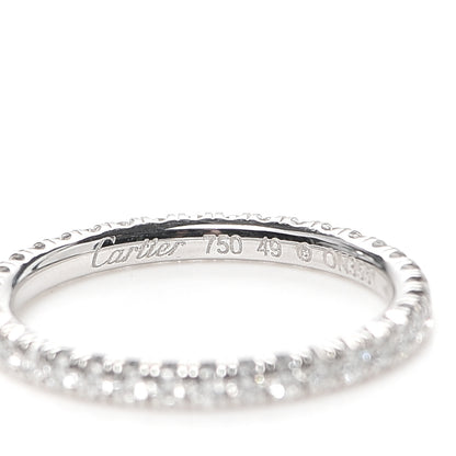 Cartier 18K White Gold Diamond 2mm Etincelle de Cartier Wedding Band Ring 49 5 4 of 4