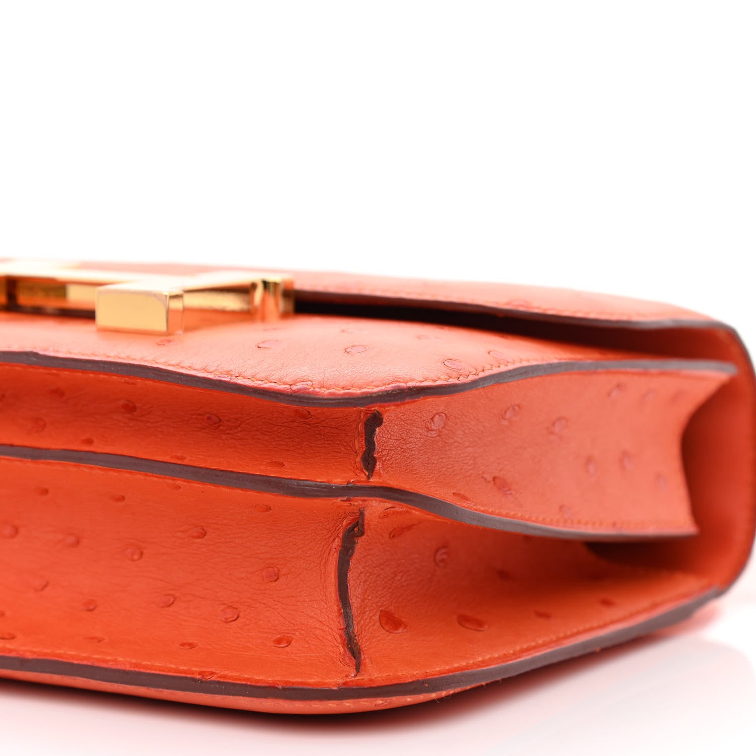 Hermes Ostrich Constance 18 Tangerine 10 of 11