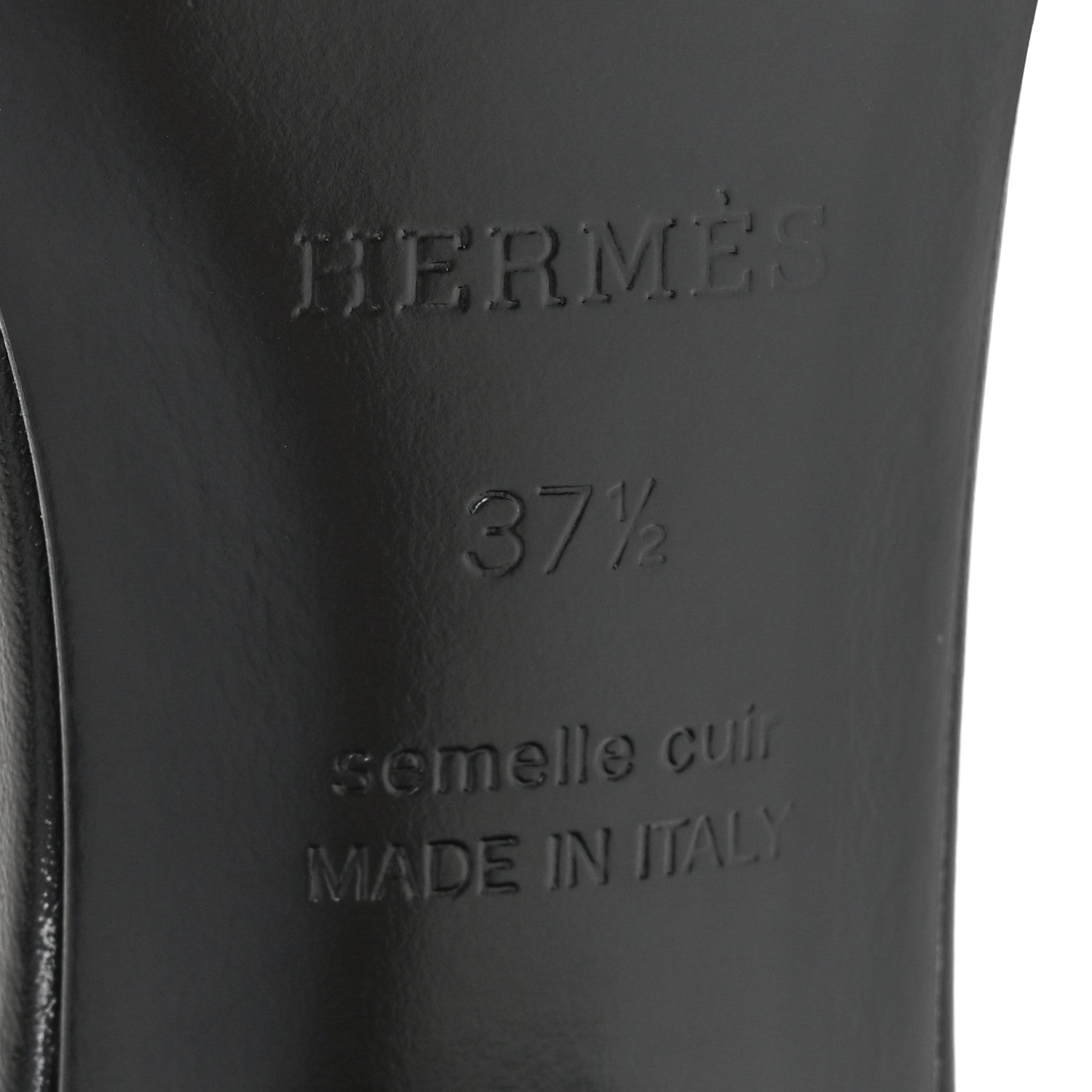 Hermes Calfskin Gigi 50 Sandals 37.5 Black 7 of 11