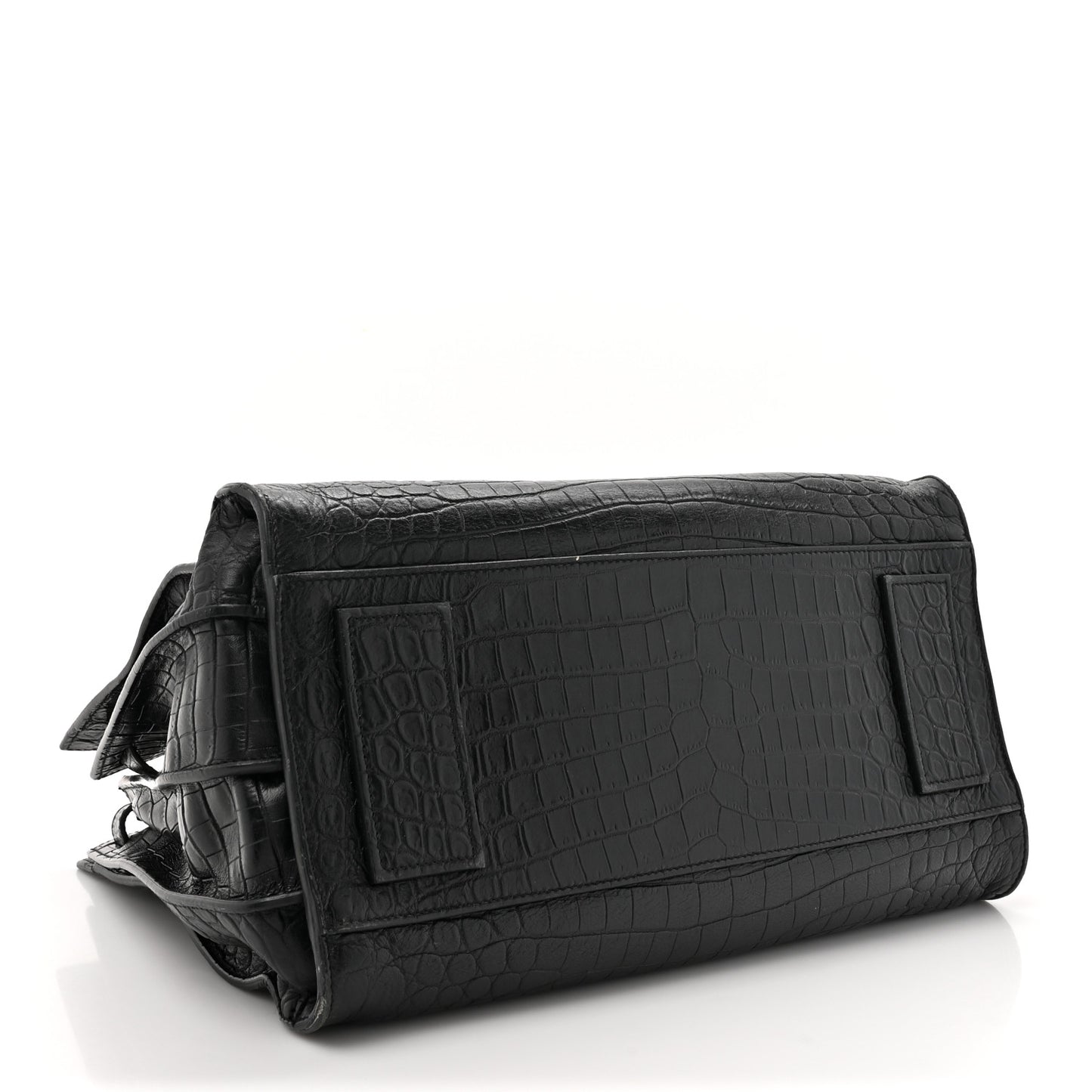 Calfskin Crocodile Embossed Small Sac de Jour Black