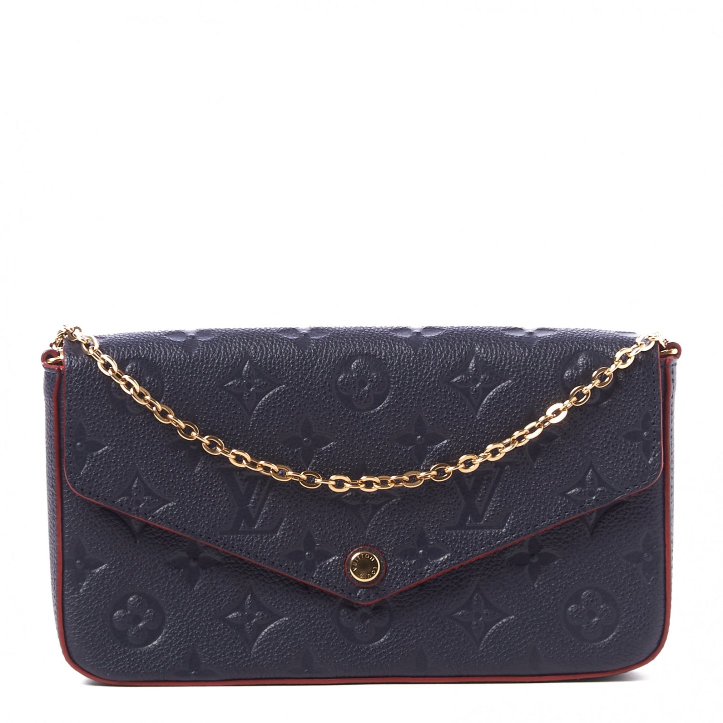 Empreinte Pochette Felicie Chain Wallet Marine Rouge