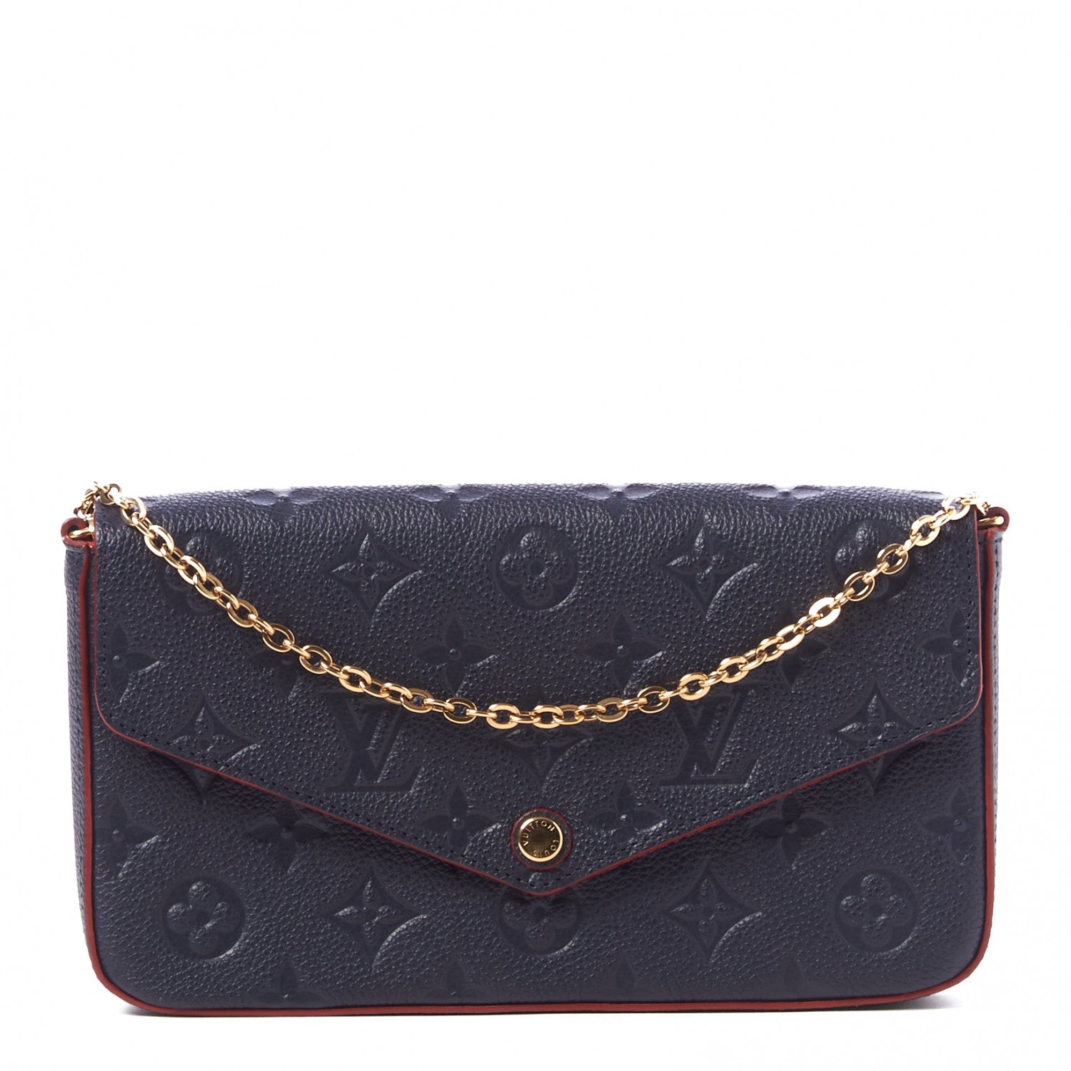 Louis Vuitton Empreinte Pochette Felicie Chain Wallet Marine Rouge 3 of 9