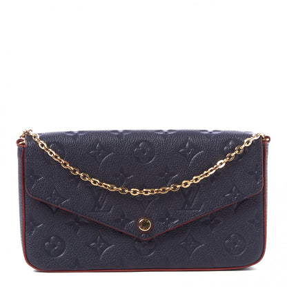 Louis Vuitton Empreinte Pochette Felicie Chain Wallet Marine Rouge 3 of 9