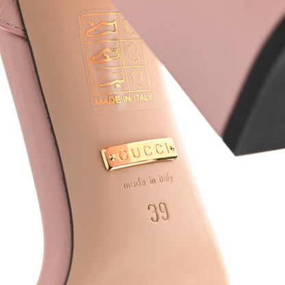 Gucci Lifford Calfskin GG Marmont Ankle Wrap 105mm Sandals 39 Perfect Pink 6 of 9