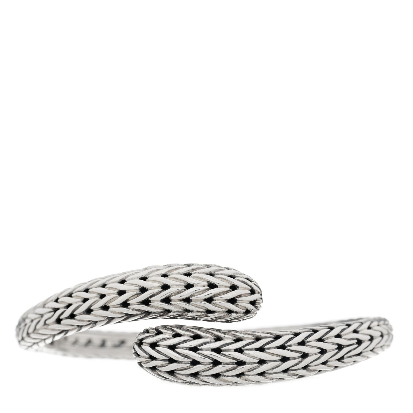 Sterling Silver Classic Chain Small Bypass Kick Cuff Bracelet
